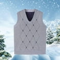 thumbnail image 2 of LIaqionyy Mens Vest Knitted Sweater Plaid Slim Sleeveless V Neck Tops Pullover Casual Business Waistcoat, 2 of 5