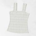 thumbnail image 4 of ClodeEU Women's Jacquard Square Neck Cropped Sleeveless Top with Wide Straps ,Slim Fit Casual Summer Tank Top White,Womens Plus L, 4 of 8