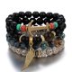 thumbnail image 5 of 5 juegos de pulsera bohemia, pulsera hecha a mano con cuentas de cristal, pulsera elástica multicapa con colgante de ancla, joyería para mujer Feliz Sencillez, 5 of 5