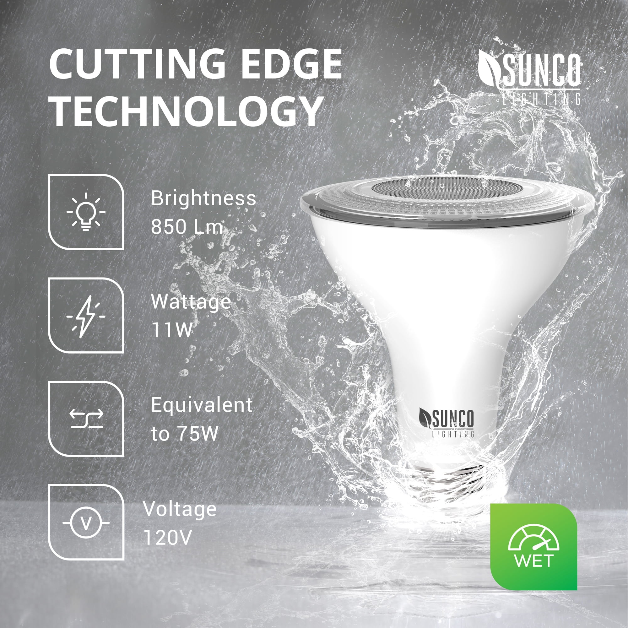 Sunco 4 Pack PAR30 LED Bulbs Flood Light Outdoor Indoor 75W Equivalent 11W Dimmable 3000K Warm White 850 LM E26 Base Exterior Wet-Rated Sup Sunco LED PAR30 Dusk to Dawn Light Bulb for Outside Porch, Patio