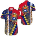 thumbnail image 4 of Nueva blusa estampada de manga corta 3D de Venezuela a la moda, informal, para uso diario, para deportes callejeros, unisex, con gráfico del emblema nacional venezolano, 4 of 5