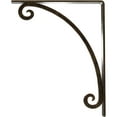 thumbnail image 4 of Ekena Millwork 1 1/2"W x 10"D x 12"H Legacy Wrought Iron Bracket, (Single center brace), Antiqued Pale Gold, 4 of 8