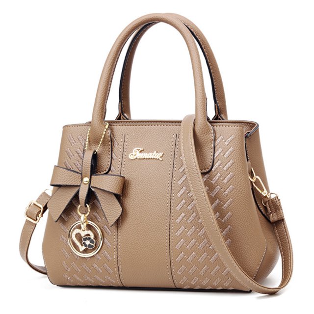 Bolso de mujer con textura de lazo en el hombro inclinado y gran capacidad con hilo de bordar