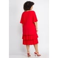 thumbnail image 2 of Catherines Women's Plus Size Embellished Keyhole Midi-Tier Dress, 2 of 3