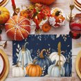 thumbnail image 3 of Navy Blue Fall Placemats Set of 2, Botanical Leaves Thanksgiving Pumpkins Washable Wipeable Table Mats for Dining Tables, Indoor Outdoor Kitchen Place Mats for Holiday Party Table Decor, 3 of 9