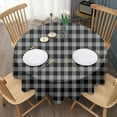 thumbnail image 3 of Gray Black Checkerboard Checkered Pattern Round Tablecloth 60"x60",Wrinkle Wipeable Table Cloth for Kitchen Dining Room Picnic Patio Party, 3 of 6