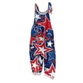 thumbnail image 2 of Iaqnaocc 4th of July Jumpsuits for Women Patriotic American Flag Stars Sleeveless Wide Leg Jumpers Freedom Adjustable Strap Jumpsuits 1776-2026 Trendy Festival Overalls Red 2XL, 2 of 4