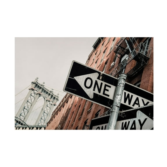 Trademark Fine Art Rikard Martin  Manhattan Bridge One Way Canvas Wall Art