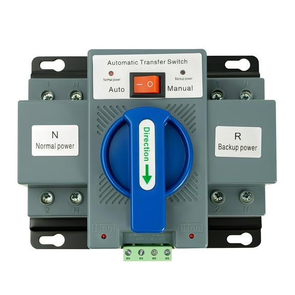 110V Dual Power Automatic Transfer Switch Dual Power Generator Changeover Switch 50HZ/60HZ (2P 63A Blue)
