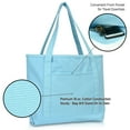 thumbnail image 5 of DALIX 20" Solid Color Cotton Canvas Shopping Tote Bag in Light Blue, 5 of 7