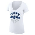 thumbnail image 2 of Women's G-III 4Her by Carl Banks White Toronto Maple Leafs Super-Slim Fit Lightweight City Graphic V-Neck T-Shirt, 2 of 3