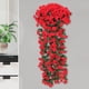 thumbnail image 5 of pstuiky Flores colgantes de violetas artificiales, decoración con 5 violetas de seda simuladas. Orquídeas artificiales colgantes para el hogar y el jardín., 5 of 7