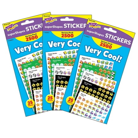 UPC: 0194629031726 | TREND Very Cool! superShapes Stickers Variety Pack  2500 Per Pack  3 Packs