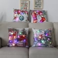 thumbnail image 4 of Funda de almohada de Papá Noel brillante de 45 cm con luces LED, decoración de Año Nuevo 2023 para el hogar, adorno navideño, funda de cojín LED, 4 of 5