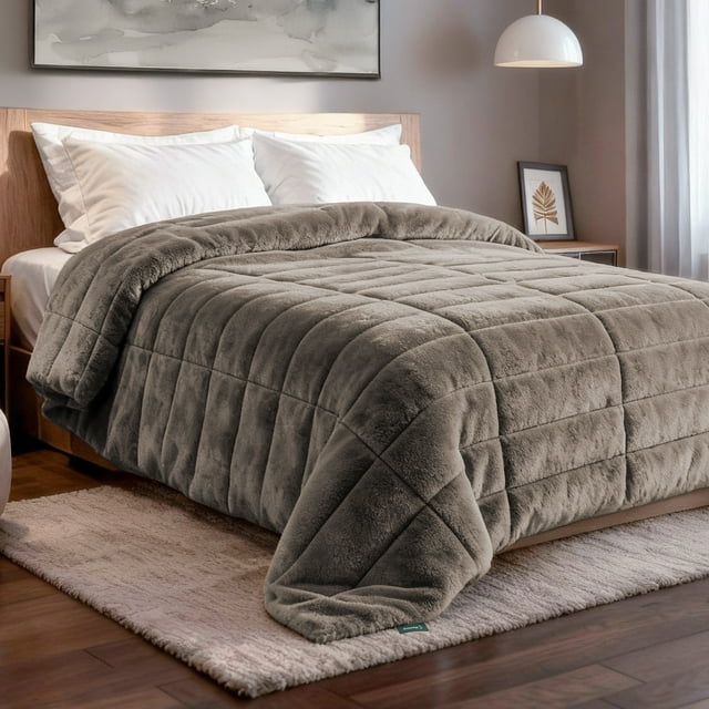 Cobertor Afelpado Dreamlab, Colcha Suave Polar con Microfibras, Cálida y Transpirable para Invierno, Hipoalergénico, Tamaño Matrimonial, Arena