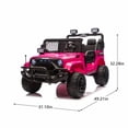 thumbnail image 2 of POVANLI 24V 2 Seater Ride on Toys for Kids, Electric Truck w/Remote Control, 20.28" Wide Seat, 2x200W Motor, 5 Mph Max Speed, Bluetooth, MP3, Belts, Lights, Power Car Wheels for Boys and Girls, Pink, 2 of 9