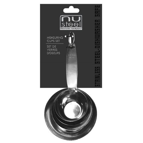 Nu Steel 4 Piece Stainless Steel Measuring Cup Set Walmart Com Walmart Com