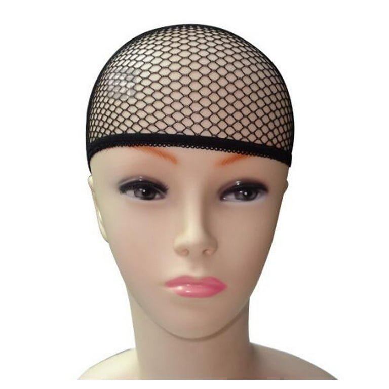 3 PCS Black Wig Net Caps Durable Elastic Mesh Head Cover Mesh Net Fishnet  Wig Hat Close End Hair Styling Accessories Unisex for Men and Women 