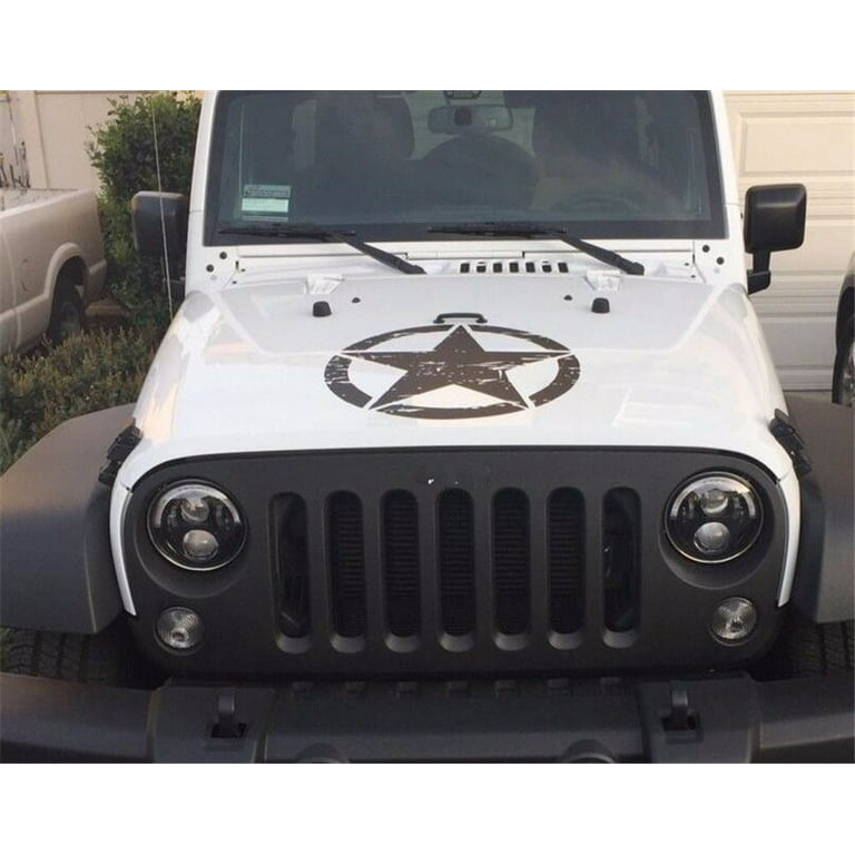 ZUARFY 50cm Big Stickers on Cars Army Star Distressed Decal for Jeep Sticker  Large Vinyl Military Hood Graphic Body Fits Most Vehicles 