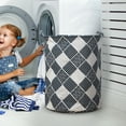thumbnail image 4 of Patterned Linen Laundry Hamper Large Open Top for Bedroom or Bathroom - Breathable Linen Fabric Durable Design for Clothes Storage and Home Organization, 4 of 5