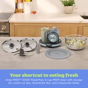 Ninja PREPi Precision Powered Prep and Store System, Food Processor, 5-in-1 Crinkle, Slice, Shred, and More, (1) 5-Cup Bowl, PN300, Grey & Lemon