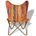 thumbnail image 6 of vidaXL Chair Accent Armless Chair for Living Room Multicolor Chindi Fabric, 6 of 6