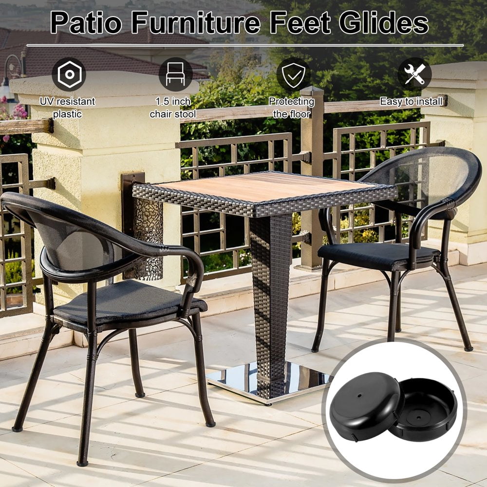 32Pcs Chair Leg Glides 1.5 Inch Reusable Plastic Furniture Feet Caps Anti scratch Chair Leg Floor Protectors Outdoor Furniture Leg Cover for Home Garden Patio Lawn Walmart