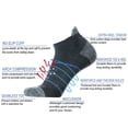 thumbnail image 5 of Solax Men's 72% Merino Wool Hiking Socks Outdoor Trail Trekking Cushioned Breathable Low Cut Ankle Socks 3 Pairs (LG Black154), 5 of 6
