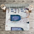 thumbnail image 3 of Ambesonne Letter B Quilted Bedspread Set 3 Pcs, Printing Old B, King Size, Multicolor, 3 of 3