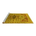 thumbnail image 2 of Ahgly Company Machine Washable Indoor Square Oriental Yellow Industrial Area Rugs, 3' Square, 2 of 4
