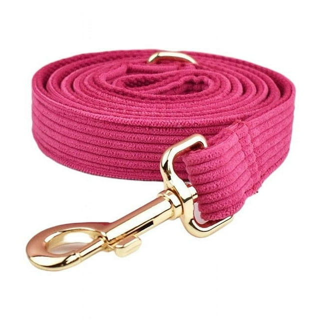 Red Corduroy Dog Collar And Leash Set With Custom Engraved Nameplate