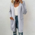 thumbnail image 4 of Tejiojio Jackets Clearance Fashion Women Casual Pockets Long Sleeve Casual Solid Coat Cardigan Blouse, 4 of 5