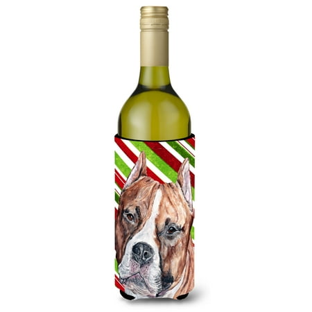 

Carolines Treasures SC9800LITERK Staffordshire Bull Terrier Staffie Candy Cane Christmas Wine Bottle Hugger Wine