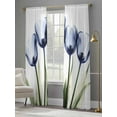 thumbnail image 4 of Light Blue Tulip Sheer Curtains for Living Room Bedroom Farmhouse Elegant Flowers Botanical Sheer Curtains 84 Inch Long 2 Panels Set Light Filtering Curtain Window Treatments Drapes for Dining Room, 4 of 6