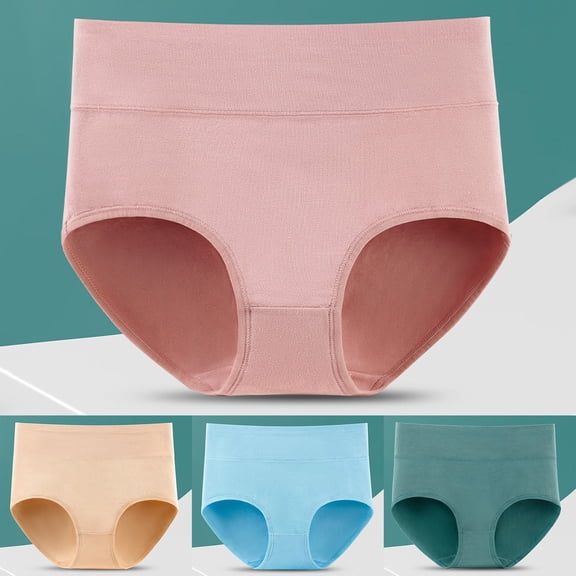 CAIXIA Women Cotton Underwear No Panty Line Women's Panties Soft Comfortable High Waisted Ladies Briefs Hipster Bikini Panty