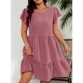 thumbnail image 2 of Musefolio Womens Plus Size A-Line Dress Casual Loose Tiered Ruffle Hem Babydoll Dress 1X-4X, 2 of 4