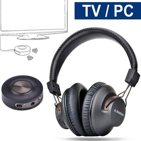 Rca Wireless Headphones Tv (Avantree Wireless Headphones for TV Watching with Bluetooth Transmitter, Plug & Play, No Delay, 100ft LONG RANGE, 40 Hours Battery, Support RCA, 3.5mm AUX, USB Audio (NO OPTICAL) PC Game)