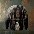 thumbnail image 6 of Men's Halloween Sweatshirt Haunted House Pullover Long Sleeve Scary Ghost Pumpkin Shirt Casual Spooky Graphic Top Black L, 6 of 6