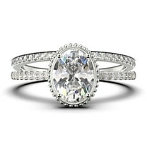 Gorgeous Minimalist 2.00 Carat Oval Cut Diamond Moissanite Engagement Ring, Floral Wedding Ring, One Matching Band in 10k Solid White Gold, Gift For Her, Promise Ring, Anniversary Ring