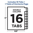 thumbnail image 5 of Avery Double Column Dividers, 16 Tabs, Ready Index (11320), 5 of 9