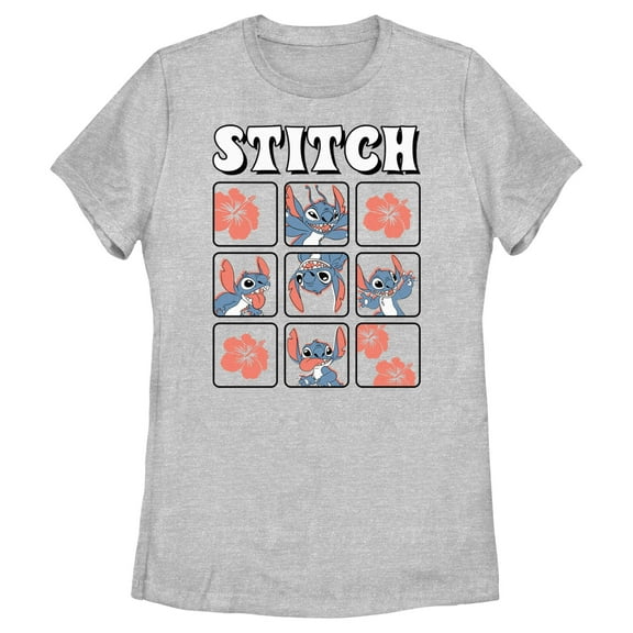 Women's Lilo & Stitch Tropical Portraits Graphic Tee Athletic Heather X Large
