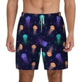 thumbnail image 2 of Picia Sea Jellyfish pattern Mens Swim Trunks with Compression Liner Stretch Beach Shorts Quick Dry with Zipper Pockets No-Chafing Board Shorts-3X-Large, 2 of 9