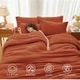 thumbnail image 2 of 7 Pieces Full Comforter Set, Soft Bed in a Bag Full Size, All Season Bedding Set with Comforter, Flat Sheet, Fitted Sheet, Pillowcases & Shams, Burnt Orange, 2 of 14