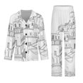 thumbnail image 3 of Kastellorizo Greece Women's Long Sleeve Flannel Pajama Set Sleepwear L, 3 of 5