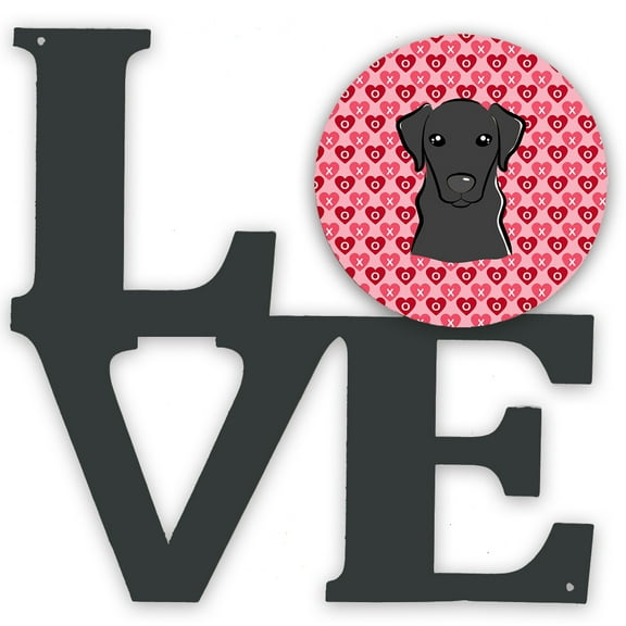 Black Labrador Metal Wall Artwork LOVE