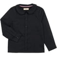 thumbnail image 3 of Leveret Kids & Toddler Girls Long Sleeve Uniform Cotton Dress Shirt Black (Size 10 Years), 3 of 4