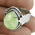 thumbnail image 2 of Genuine Prehnite Gemstone Pear Shape Ring, Solid 925 Sterling Silver Women Band Ring, Statement Ring, Adorable Ring, Unique Gifts For Mother, 2 of 3