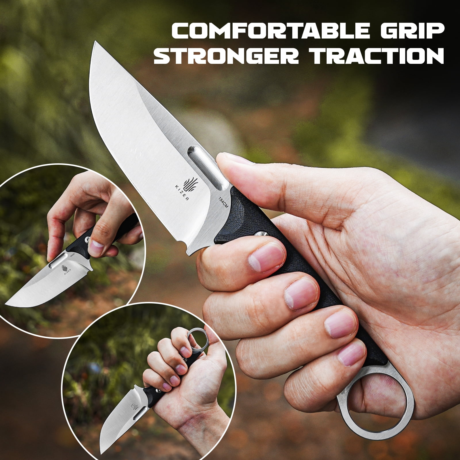 Kizer Cabox Fixed Blade Knife 154CM Blade G10 Handle Pocket Tactical Knives 1048C1