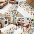 thumbnail image 6 of Area Rug 48×72in, Colorful Wildflower Botanical Floor Carpet Living Room Rug, Vintage Farm Floral Plant Non-Slip Welcome Mat Indoor Rugs for Bedroom Dining Room, 6 of 9