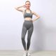 thumbnail image 1 of Conjunto de dos piezas de mallas y Top corto para mujer, conjuntos de ropa de Yoga, trajes de entrenamiento sin costuras de cintura alta, trajes de entrenamiento para Fitness, ropa de gimnasio, 1 of 5